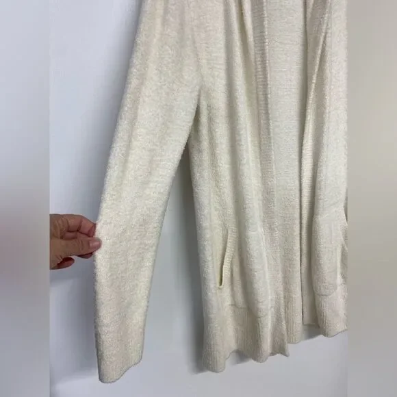 Barefoot Dreams CozyChic Lite Open Front Hooded Cardigan Size Medium - Picture 4 of 8